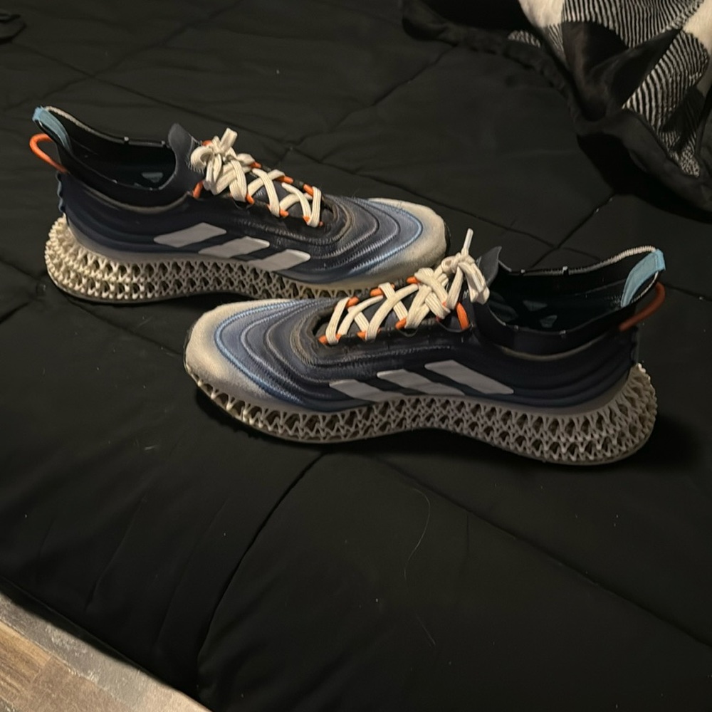 Adidas shoes size 10 dark and light blue